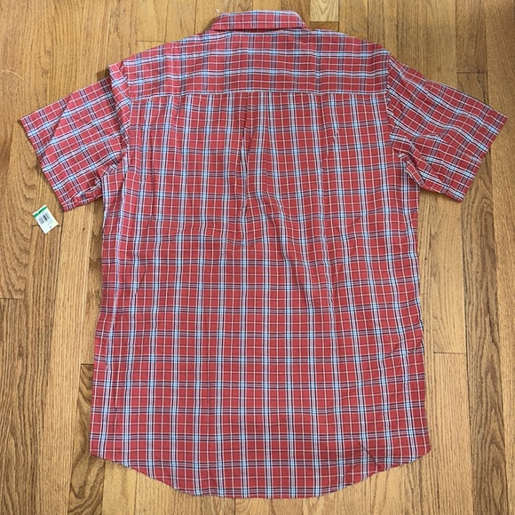 NWT men’s Arrow big and tall red checkered short sleeve button down size LT/GL - Picture 4 of 6